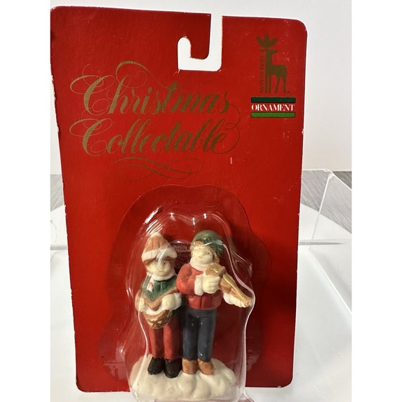 The Unbranded Brand Other - Christmas Village Piece Vintage Street Musicians Violin And Drummer Boys NOS